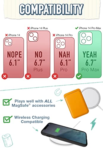 Smartish iPhone 14 Pro Max Protective Magnetic Case - Gripzilla Compatible with MagSafe [Rugged + Tough] Heavy Duty Grip Cover w/Drop Tested Protection for Apple iPhone 14 Pro Max - Spaced Out - Image 5