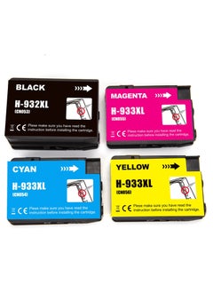 932XL (Black) 933XL (Cyan Magenta Yellow) for HP ink Cartridge Set High Yield All-Pack for Officejet 6100 6600 6700 7110 7610 7612 7510 7512