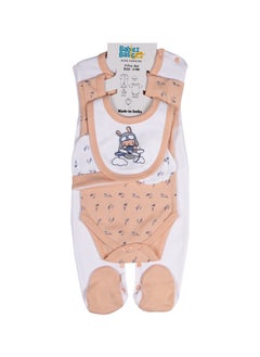 Babies Basic 5 Piece Unisex 100% Cotton Gift Set Include Bib, Romper, Mittens, Cap And Sleepsuit/Jumpsuit  - Image 5