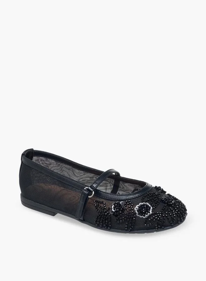 سيليست Girls Bead Embellished Mary Jane Shoes