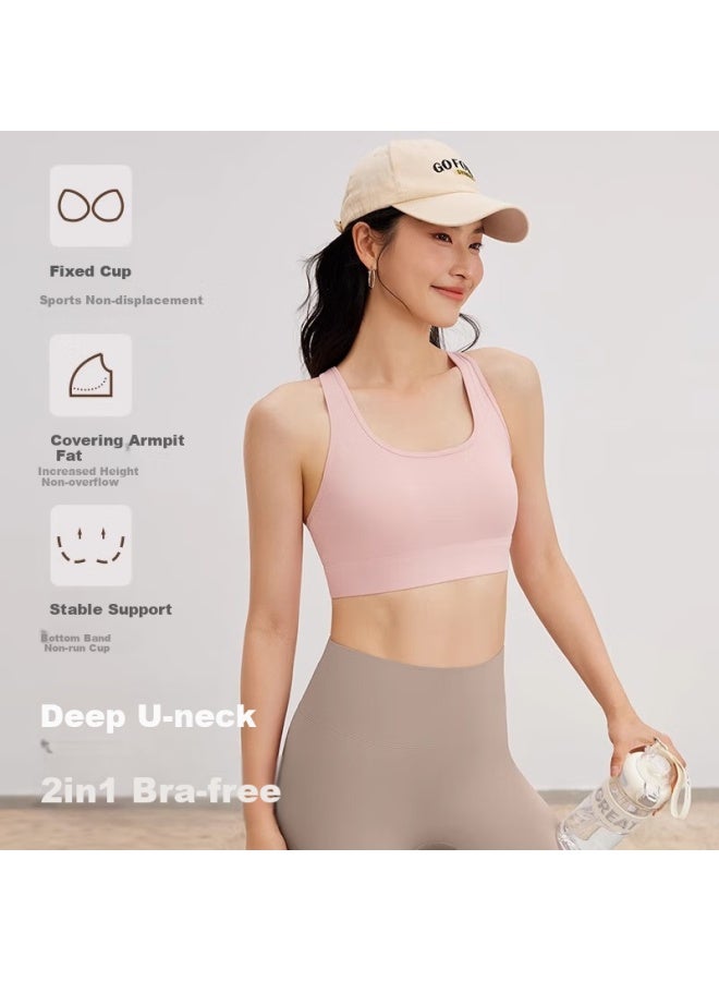 Never Me Women's High-intensity Sports Bra Yoga Tank Top Running Shockproof Anti-sagging Push-up Outerwear - Image 1