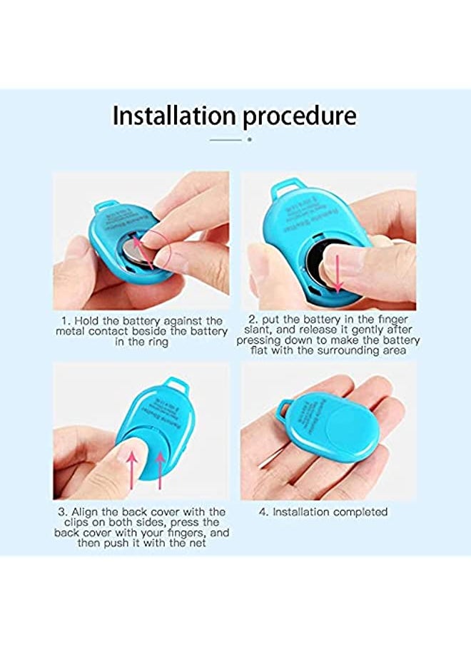 2PCS Bluetooth Remote Control Button Wireless Controller Self-Timer Camera Stick Shutter Release Phone Monopod Shutter Long Distance Selfie Compatible with IOS Iphone Ipad Android (Blue)