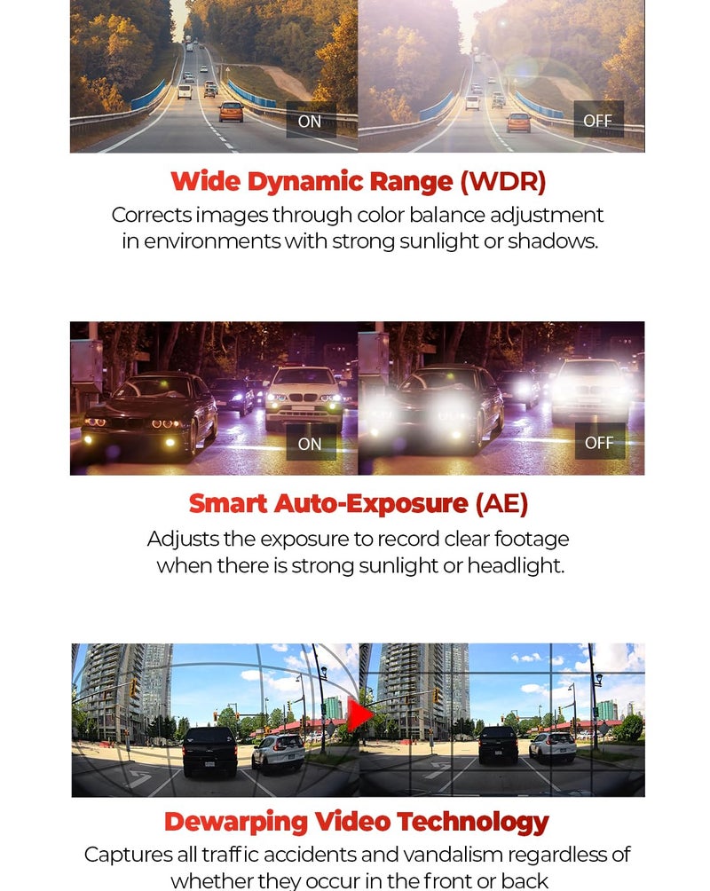 THINKWARE ARC Dash Cam with Smart Driving Alert System, 3X Energy Saving, 1440P+1440P Front and Rear, Wi-Fi, Super Night Vision, 24/7 Parking Mode (Free 32GB Card, Hardwiring, 12V Cable, GPS) - Image 4