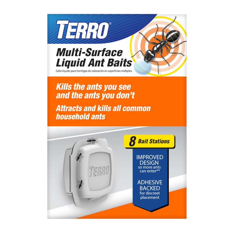 TERRO Indoor Liquid Ant Baits with Adhesive Strips for Discreet Baiting - TERRO Ant Trap and Bait Station - 8 Pack - T334SR - Image 1