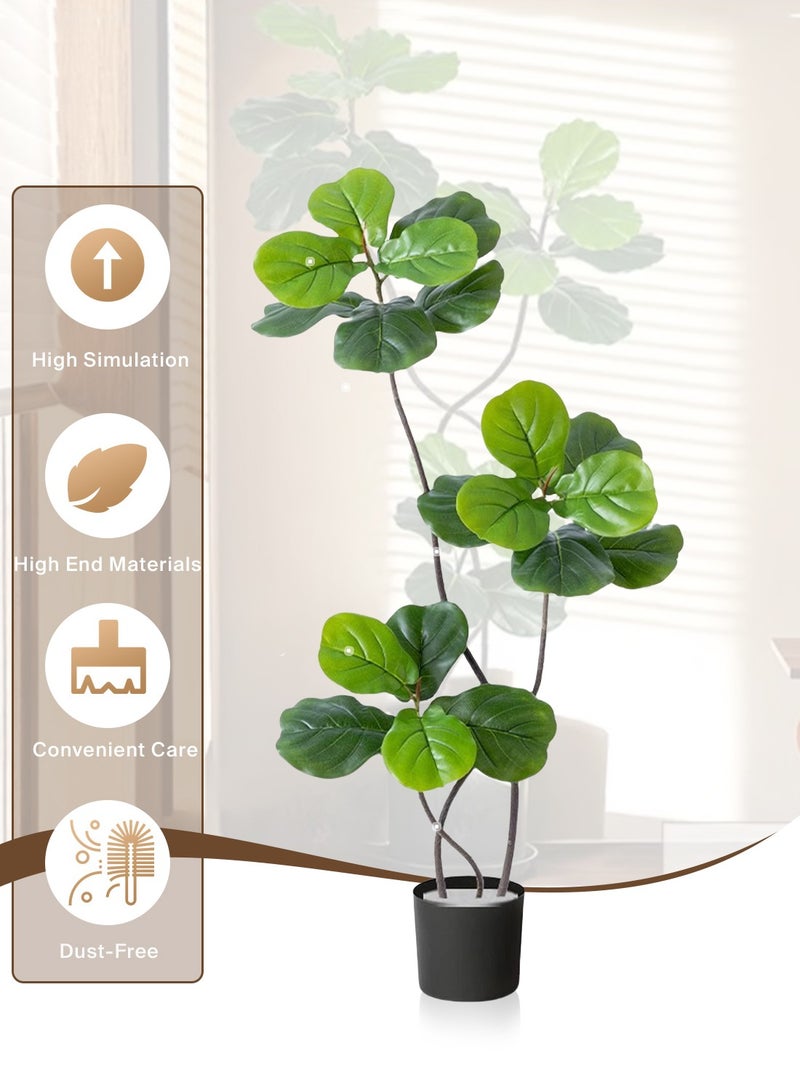 Viden Simulated plant 120cm simulated fiddle leaf banyan tree, a touch of green that never fades, making your home as beautiful as new  - Image 2