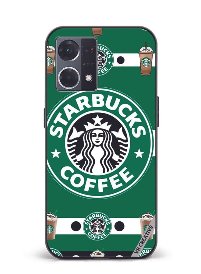 VR CREATIVE Protective Case Cover For Oppo Reno8 4G Starbucks 4 Design Multicolour - Image 1