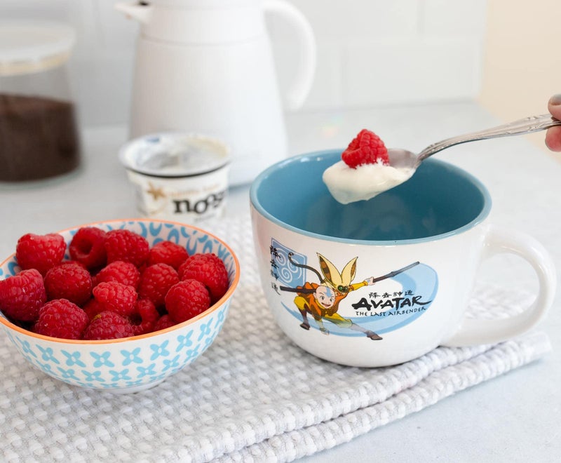 Silver Buffalo Avatar: The Last Airbender Aang and Momo Ceramic Soup Mug | Large Coffee Mugs and Cups, Home & Kitchen Essentials | Anime Manga Gifts And Collectibles | Holds 24 Ounces - Image 4
