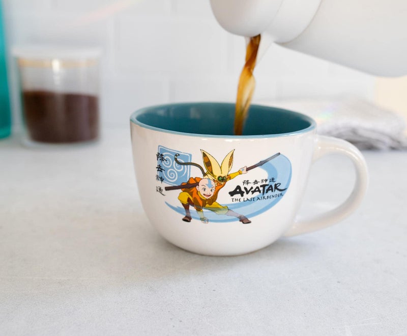 Silver Buffalo Avatar: The Last Airbender Aang and Momo Ceramic Soup Mug | Large Coffee Mugs and Cups, Home & Kitchen Essentials | Anime Manga Gifts And Collectibles | Holds 24 Ounces - Image 2