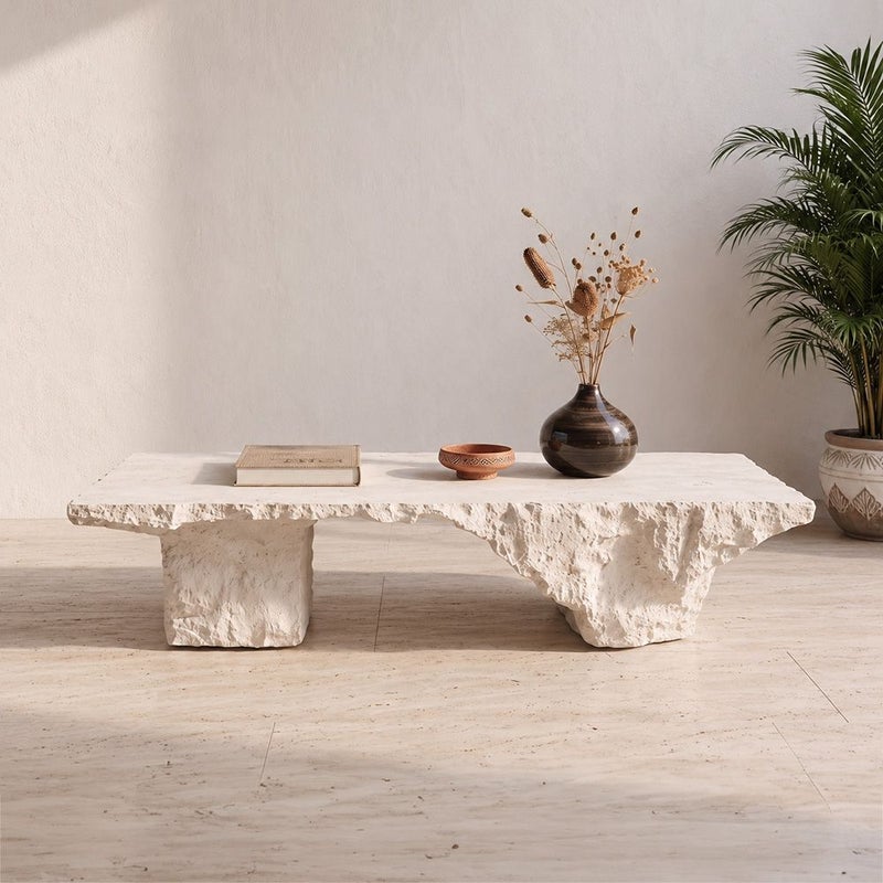 DANUBE HOME Ancient Slab Mgo Table | All Weather 1 Piece Outdoor Table | Modern Design Furniture For Balcony, Garden Bench Seating Terrace Lawn Patio Poolside - L111.5xW55.5xH35.5cm -Multi Color - Image 3