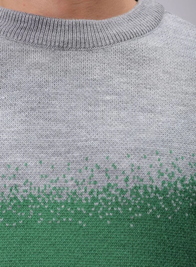 شركة المرآب الهندية Men Relaxed Fit Textured Crew Neck Sweater