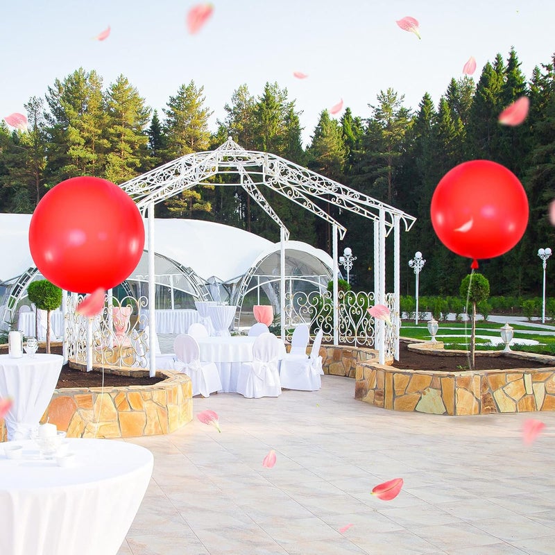 Leitee 2 Pcs 72 Inch Giant Balloons Round Latex Large Human Egg Jumbo Balloons Inflatable Air Decorations for Birthday Party Wedding EngagementRed - Image 4