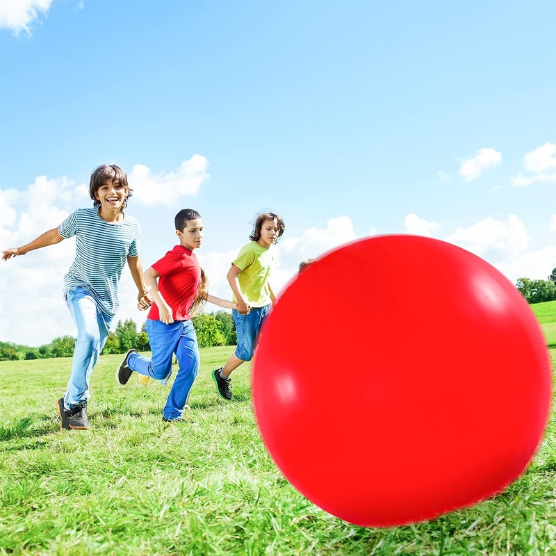 Leitee 2 Pcs 72 Inch Giant Balloons Round Latex Large Human Egg Jumbo Balloons Inflatable Air Decorations for Birthday Party Wedding EngagementRed - Image 3