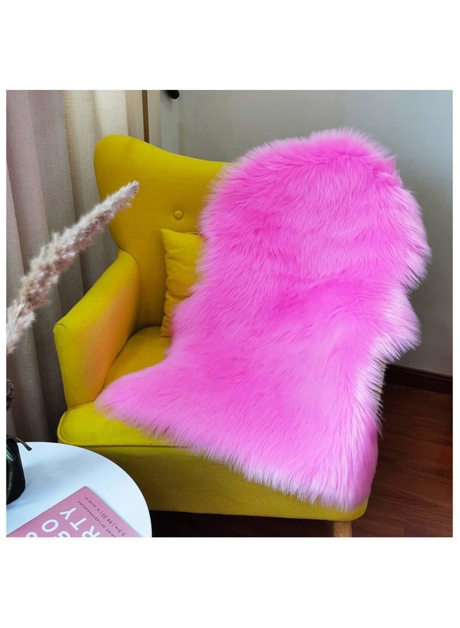 DSHXL Faux Sheepskin Fur Fuzzy Rug with Rug Grippers for Hot Pink Area Rug, 2x3 Ft Small Furry Rugs, Bedside Fluffy Rug Fur Rugs for Bedroom, Living Room, Home Decor, Photography - Image 4