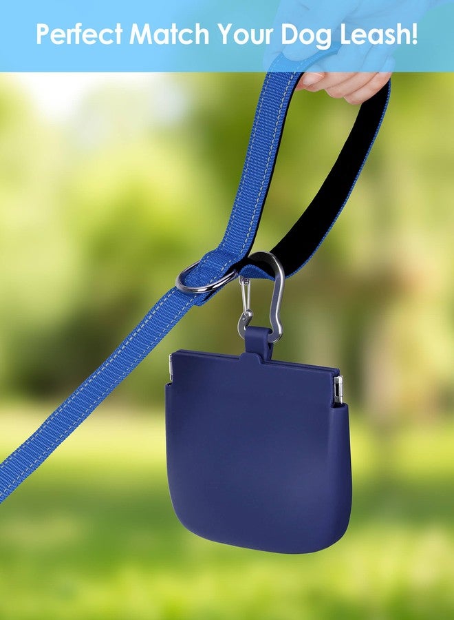RBibei【One-Hand Access Silicone Dog Treat Pouch, Small Pocket Sized Training Pouch with Pull Tab & Auto Closing Lid for Easy Pet Training & Walking (Blue) - Image 4