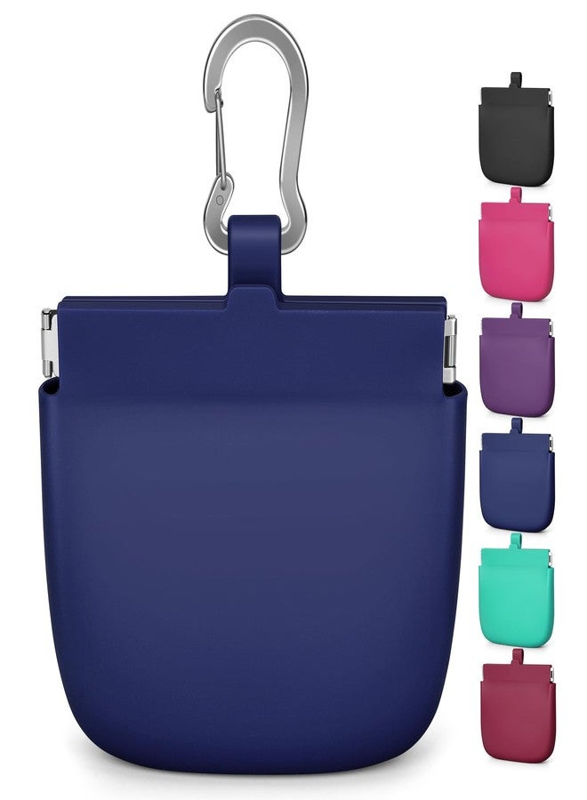 RBibei【One-Hand Access Silicone Dog Treat Pouch, Small Pocket Sized Training Pouch with Pull Tab & Auto Closing Lid for Easy Pet Training & Walking (Blue) - Image 1