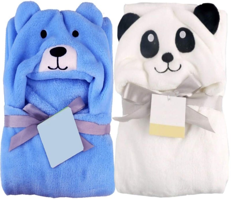 BRANDONN Fleece 83x78 cm Blanket Combo, Multicolour, Pack of 2 - Image 1