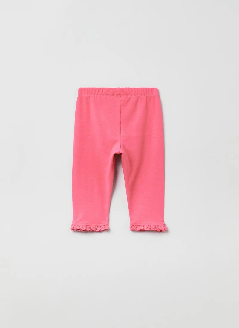 او في اس OVS Three-Quarter Leggings With Broderie Anglaise Lace