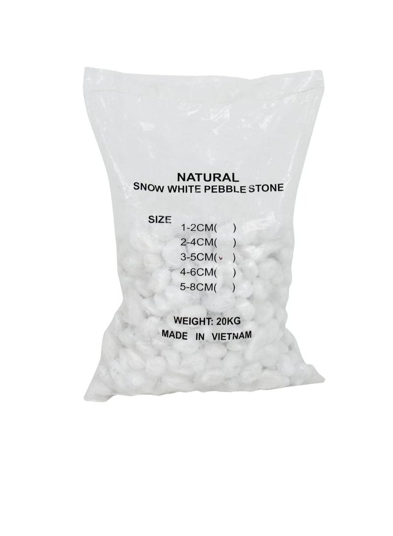 Snow White 3-5 cm Decorative Pebbles Natural Decorative Rocks for Garden Plants Succulents Vase Aquariums Landscape River Stones Outdoor 20 kgs. - Image 1