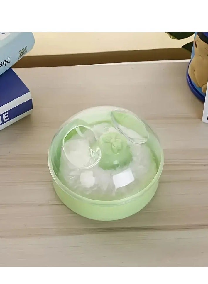 Little tots 1pc Cotton-Lined Hair Salon Powder Puff Case - Fragrance-Free, Ideal for All Skin Types Green color - Image 1