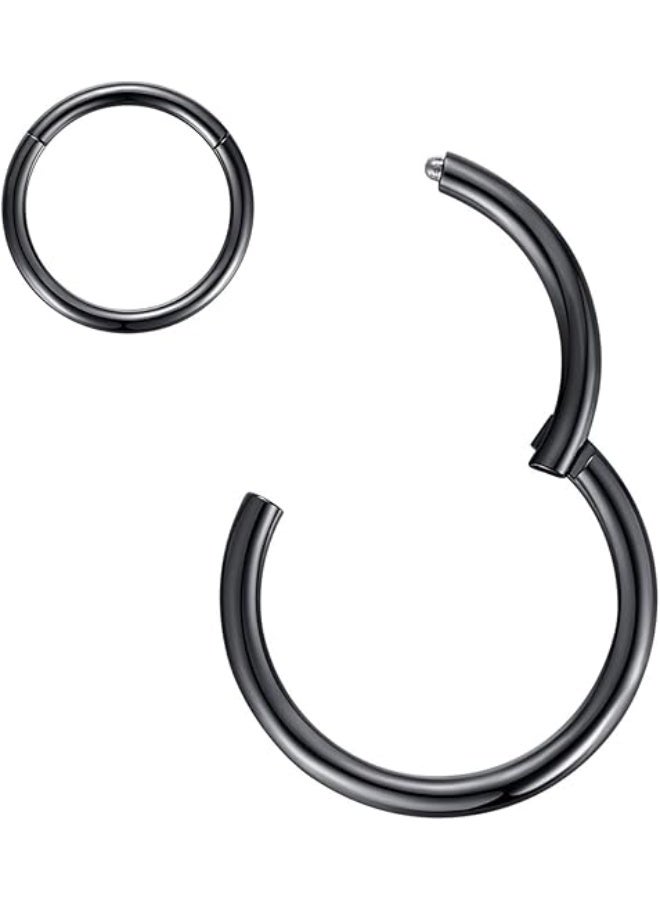 1.2 * 14MM التيتانيوم الصلب الأنف مسمار أنيقة الأنف الدائري (أسود) - Image 1