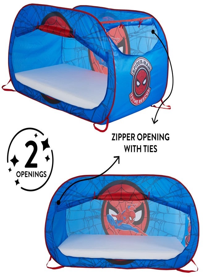 Idea Nuova Marvel Spiderman 2 in 1 Kids Pop Up Play Tent and Twin Bed Tent for Pretend and Imaginative Play - Image 5