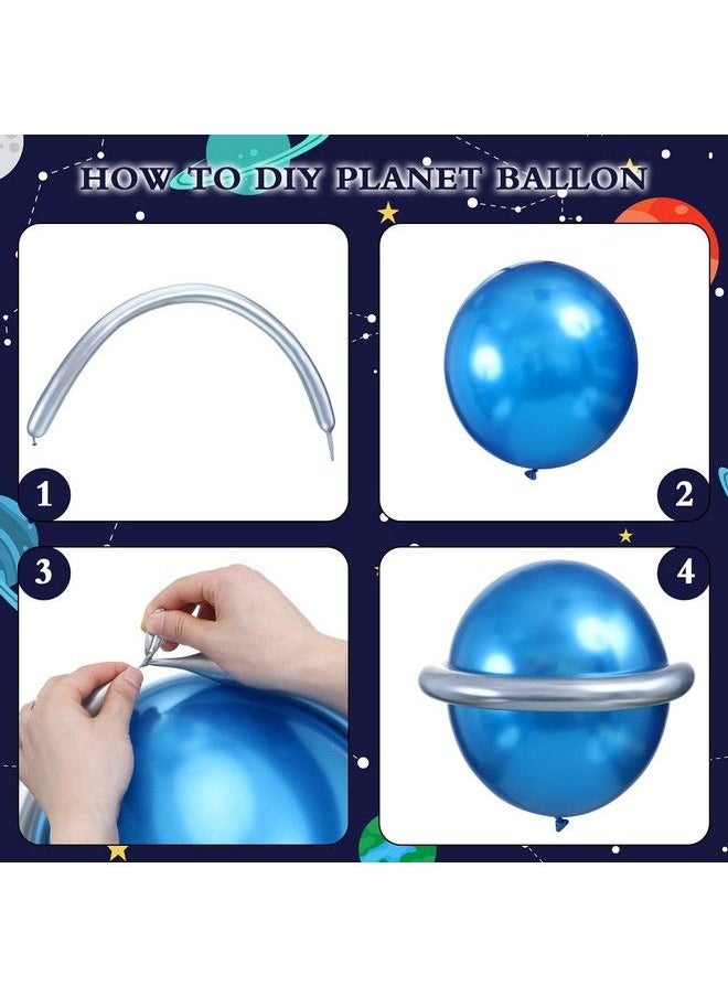 Zhanmai 137 Pcs Space Balloon Space Balloons Galaxy Balloons Galaxy Party Decorations Metallic Galaxy Balloons Star Moon Balloons Galaxy Party Garland Supplies For Girl Birthday(Blue Colors)  - Image 5