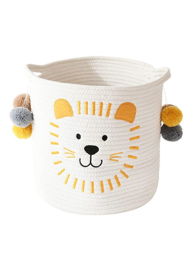 Inough Toy Storage Baskets Cute Laundry Basket With Handles Dog Toy Storage Basket Durable Large Cotton Rope Storage Bins Home Organizer Solution For Office Bedroom Closet Toys & Laundry (Lion) - Image 1