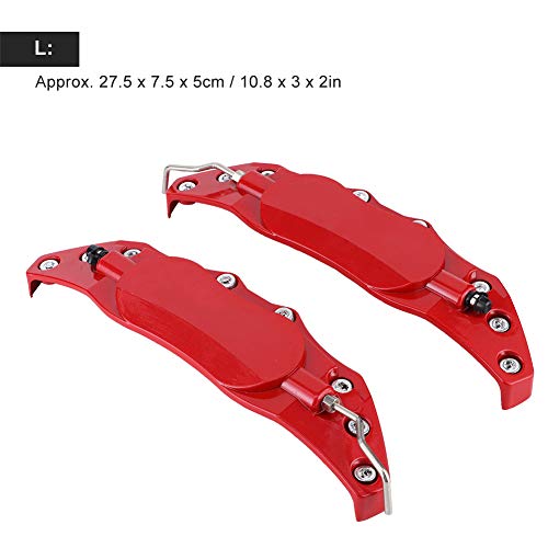Eujgoov Red Brake Caliper Covers, Secure Fit, Premium Material, Easy Installation, Highgrade Taste, Custom Design, Universal, M Size, Precision CNC Engraving, AerospaceGrade Aluminum, (M) - Image 4