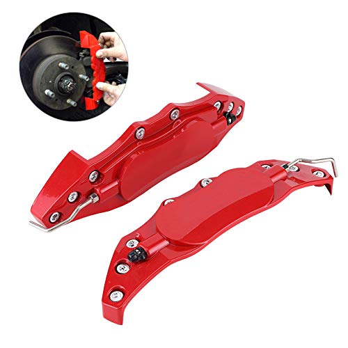 Eujgoov Red Brake Caliper Covers, Secure Fit, Premium Material, Easy Installation, Highgrade Taste, Custom Design, Universal, M Size, Precision CNC Engraving, AerospaceGrade Aluminum, (M) - Image 2