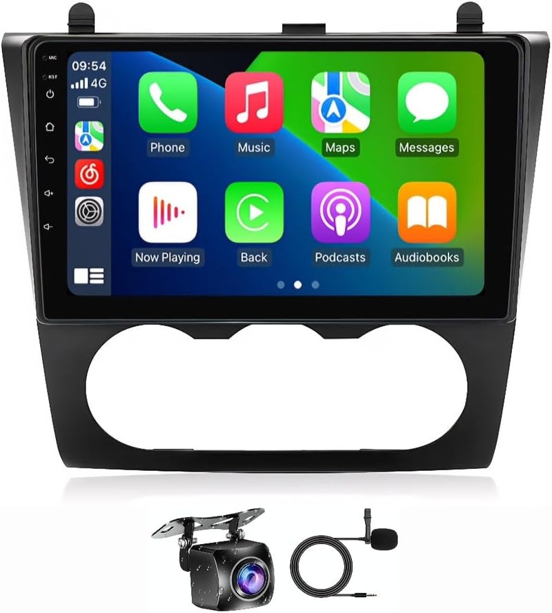 Vierex Fit Nissan Altima Car Stereo Altima Android Screen 2008-2012 With Apple Carplay Android Auto Wireless WiFi DSP FM&AM BT AHD Camera Included Fast Interface QLED (4+32GB Carplay Manual AC) - Image 1