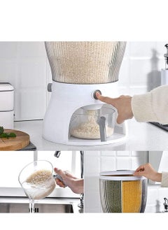 RollsTimi  Grains Rice Bucket Rice Storage Tank 360 Degree Rotary 4-Grid Rice Storage Dry Food Dispenser Food Storage Box  - Image 3