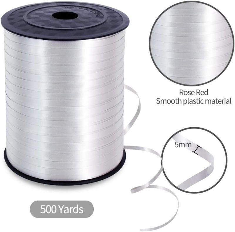 TONIFUL 500 Yards Curling Ribbon-Balloon Ribbon-Balloon String for Art&Craft Decor,Gift Wrapping,Ribbons and Bows for Christmas New Year Birthday Gifts (Silver) - Image 2