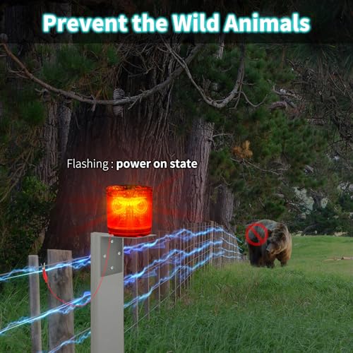 briidea Electric Fence Idicator Light Briidea Solar Fence Alarm with Light Transmission to 12 Mile Ensure The Normal Operation of The Electronic Fence to Prevent The Invasion of Wild Animals Red MK098 - Image 3