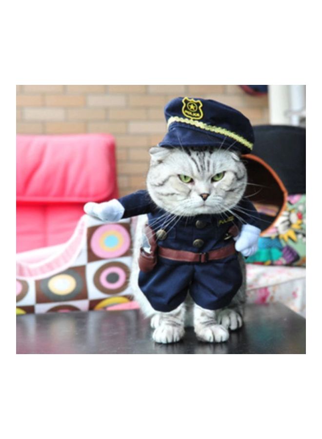 NIBEMINENT Police Design Pet Costume Blue 25centimeter - Image 3