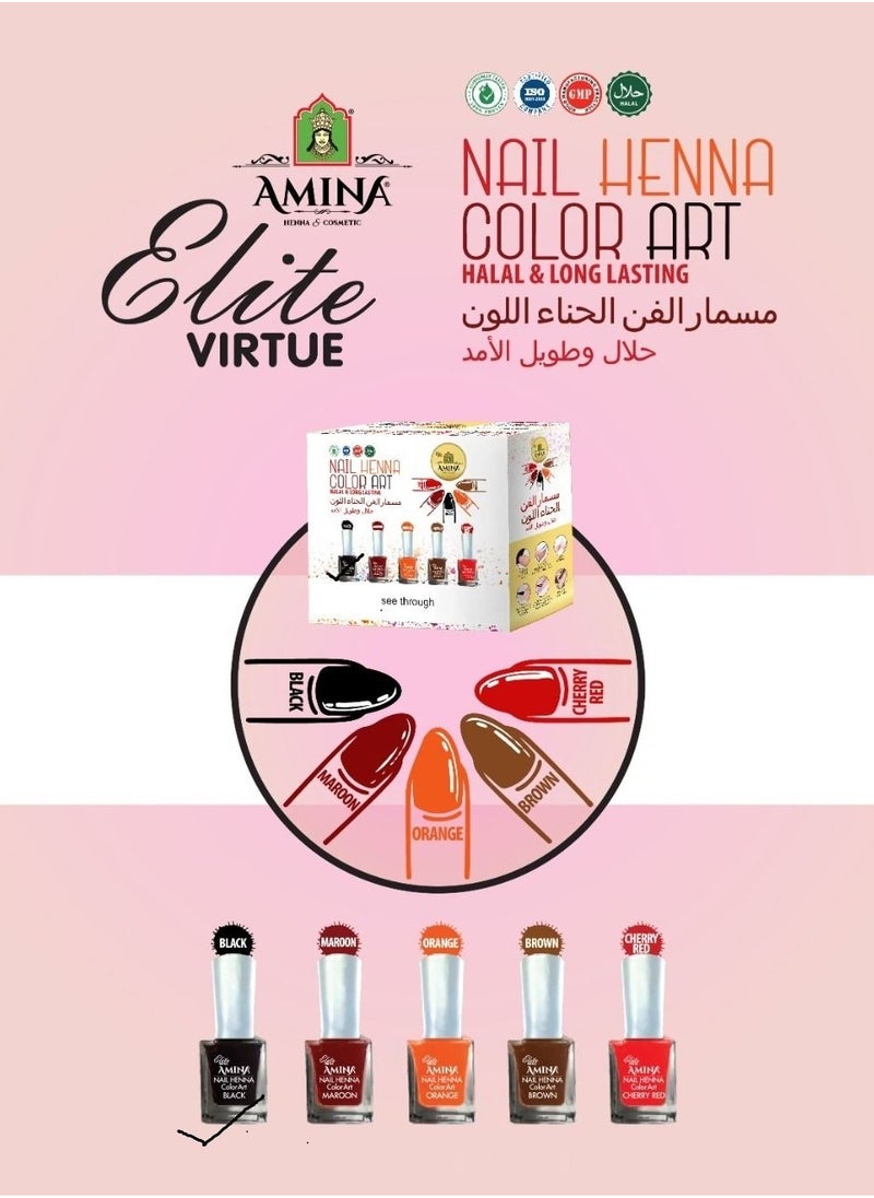 Amina Nail Polish Henna Color Art Nail Paint Mehendi Black 10 ML 3 Pieces  - Image 4