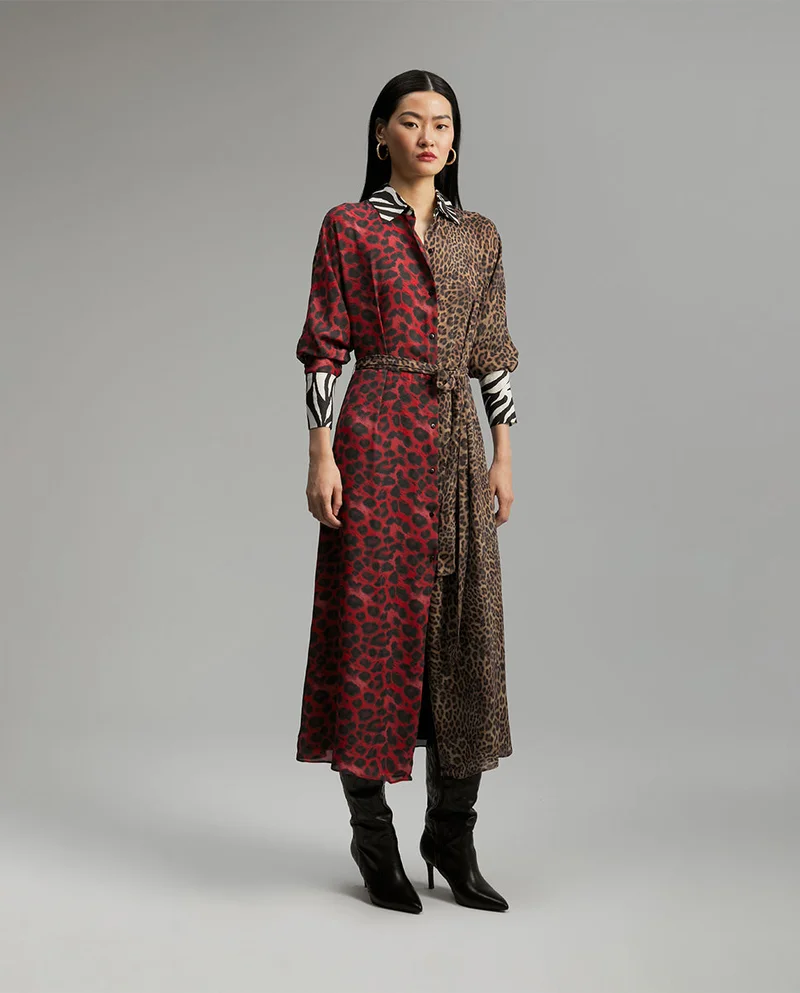 Lola Casademunt Contrast animal print dress