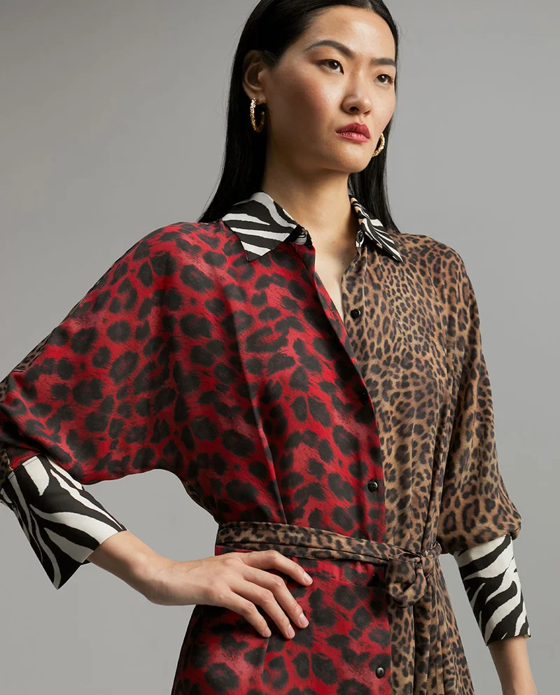 Lola Casademunt Contrast animal print dress