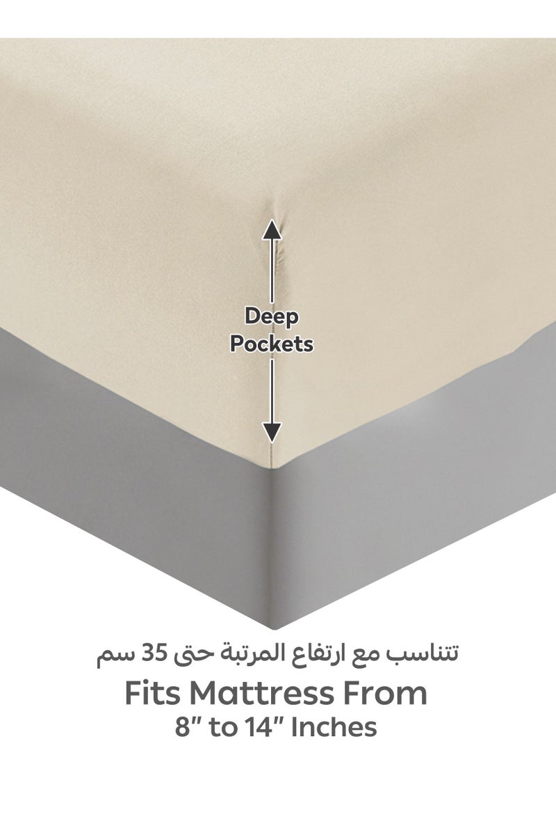 Donetella Bedding Fitted Sheet - Fits 200x200 Cm For Super King Bed - 3 Pcs (1 Fitted Sheet and 2 Pillowcases) - 35 Cm Deep Pocket - Solid Bed Sheet - Image 4