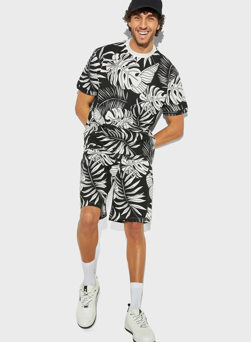 Lee Cooper Printed Drawstring Shorts