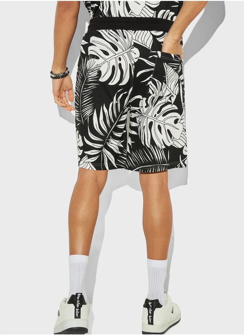 Lee Cooper Printed Drawstring Shorts