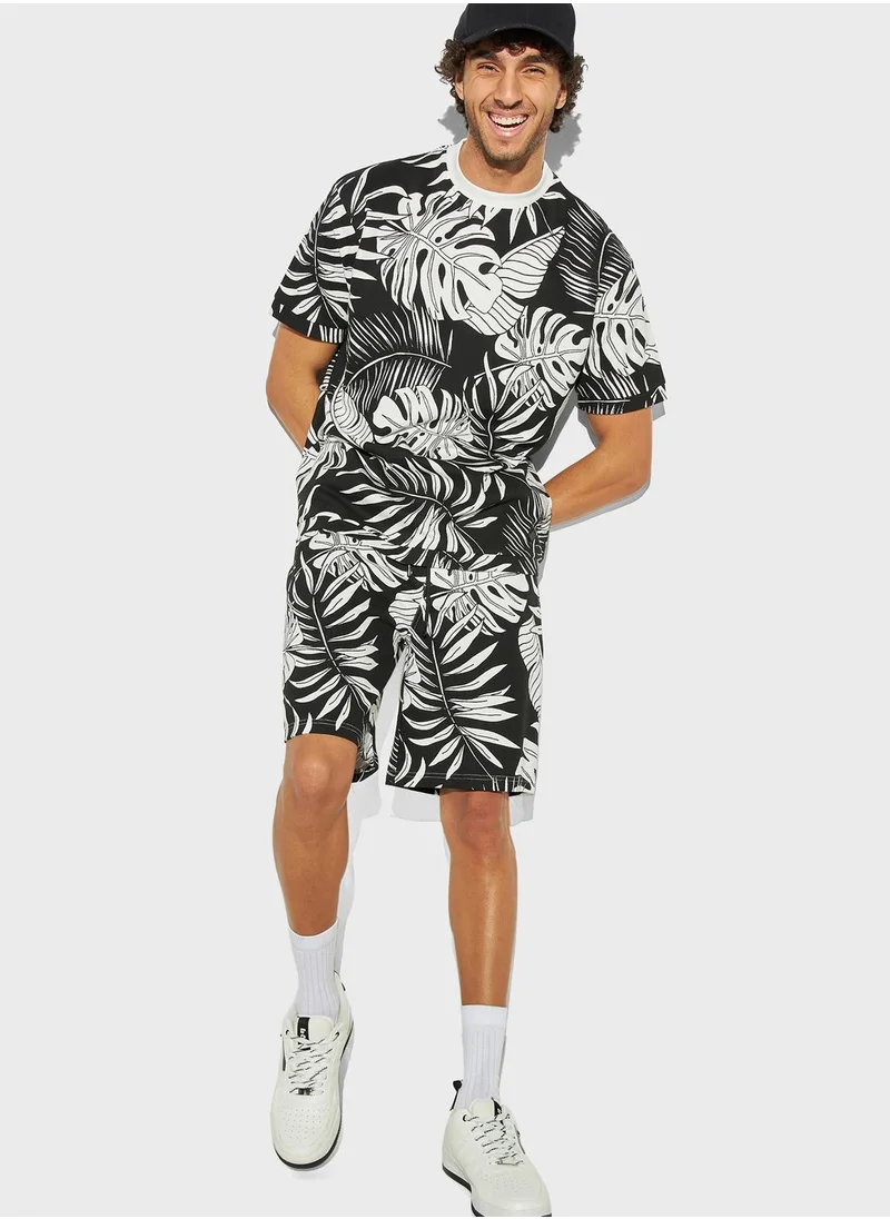 Lee Cooper Printed Drawstring Shorts