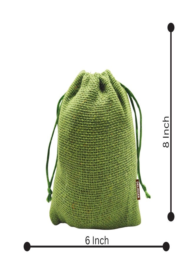Delinger Jute Drawstring Potli Bags Multi-Color 6x8 Inch Set of 6 – Durable Pouches for Gifting, Jewelry, Party Favors, Wedding Return Gifts, Diwali Hampers, and Festive Packaging - Image 2
