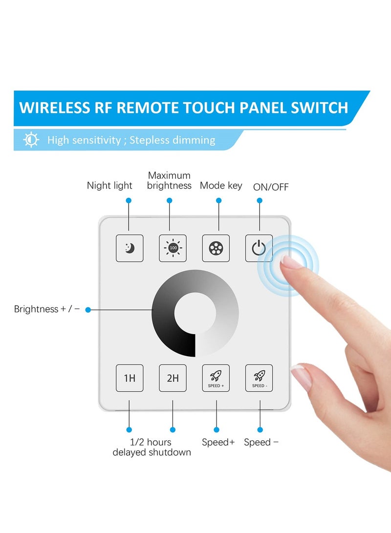 Wall Mounted LED Wall Controller, Touch Panel Dimmer Controller for Single Color LED Strips, Suitable for DC5V 12V 24V 30A Systems, Effortlessly Adjust Brightness  - Image 4