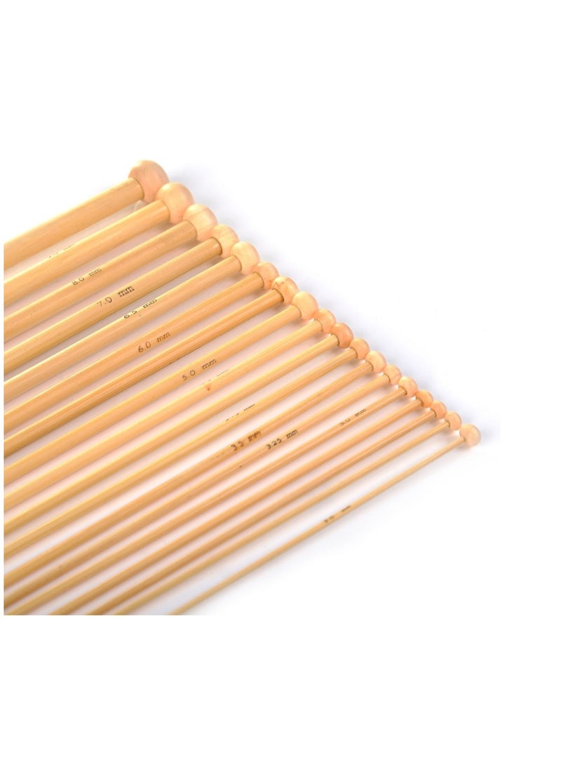 Yakumuz 36pcs Bamboo Knitting Needles With Single Size Sharp (18 Sizes From 2.0mm to 10.0mm) - Image 4