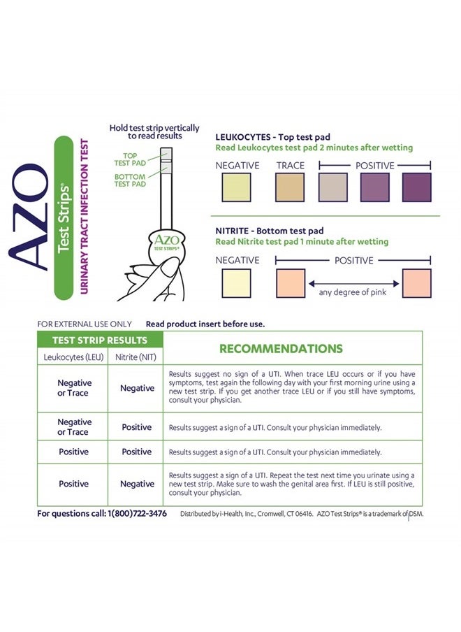 AZO Urinary Tract Infection (UTI) Test Strips, Accurate Results in 2 Minutes, Clinically Tested, Easy to Read Results, Clean Grip Handle, #1 Most Trusted Brand, 3 Count  - Image 3