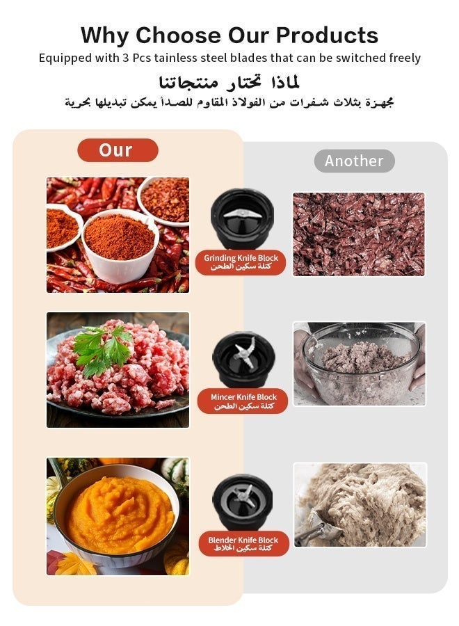 Royalstar Blender Mixer Grinder for Juices Smoothies Milkshakes and Spice Making, 800W 1.5L with Double 350ml Grinders, Stainless Steel Blades, for Home Kitchen Dorm Office - Image 4