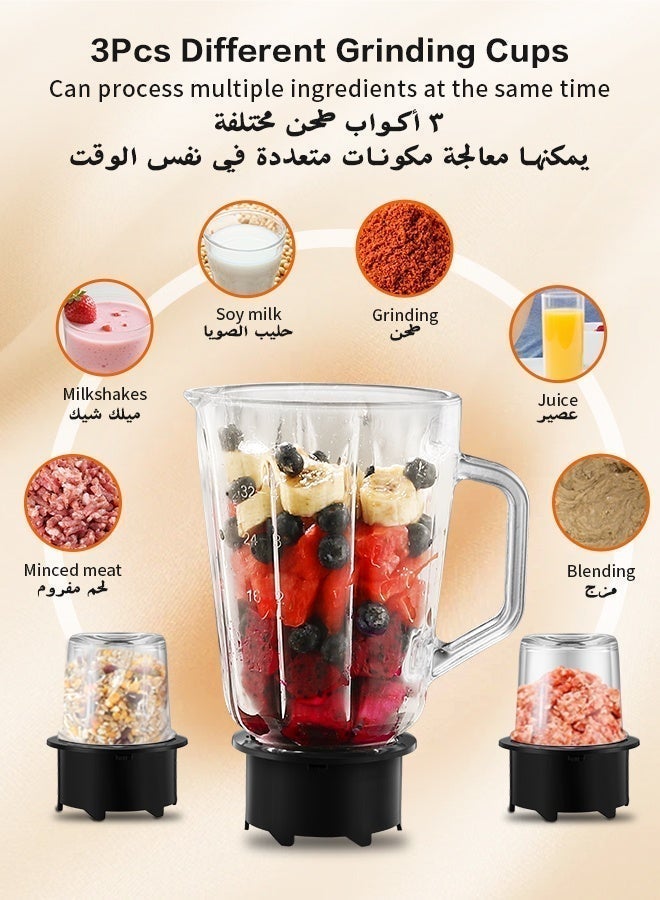 Royalstar Blender Mixer Grinder for Juices Smoothies Milkshakes and Spice Making, 800W 1.5L with Double 350ml Grinders, Stainless Steel Blades, for Home Kitchen Dorm Office - Image 3