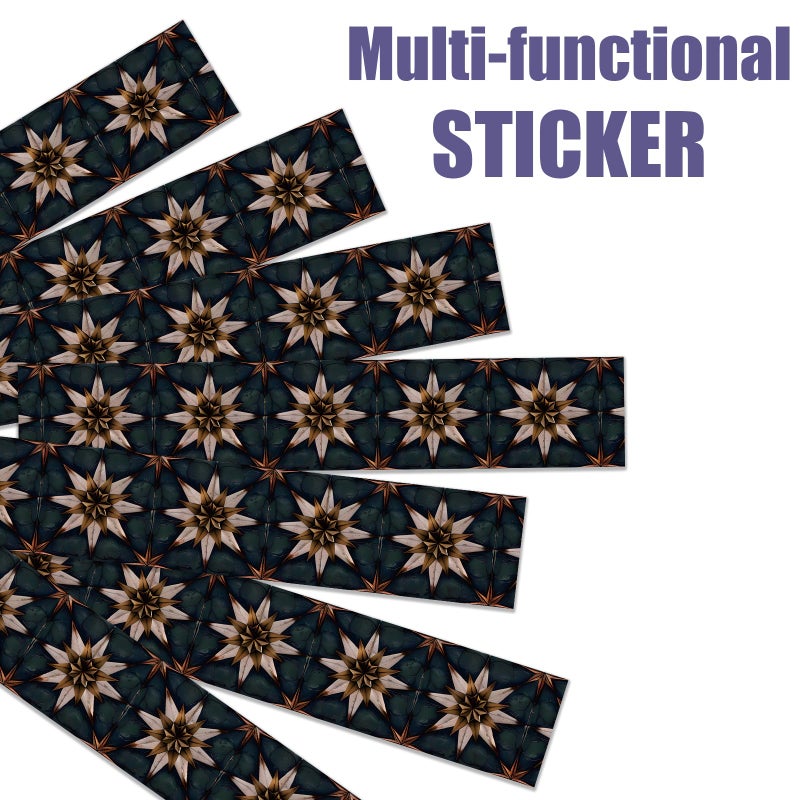 PLIGREAT 15 Strips Vintage Stair Stickers, Peel and Stick Boho Star Stair Riser Stickers Decals 7.1"x39" Self-Adhesive Vinyl Retro Staircase Murals Sticker Decor for Home Hotel - Image 4