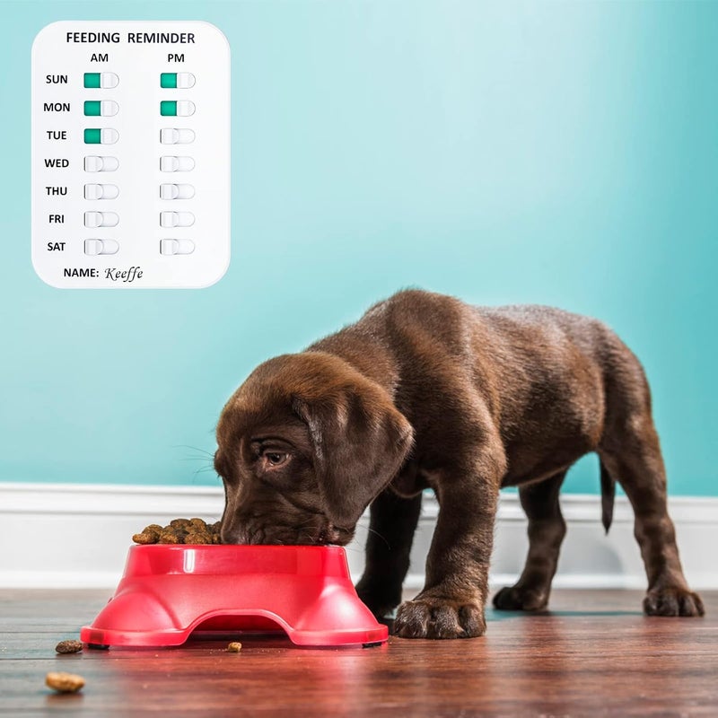 Coolrunner Pet Feeding Reminder Coolrunner Pet Feeding Reminder for Dogs Cats Pet Feed Reminder Magnetic or Double Sided Adhesive Prevent Overfeeding (B Pattern) - Image 3