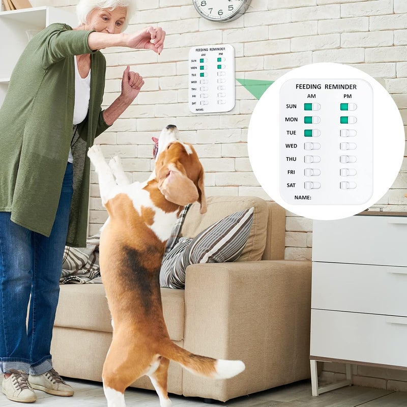 Coolrunner Pet Feeding Reminder Coolrunner Pet Feeding Reminder for Dogs Cats Pet Feed Reminder Magnetic or Double Sided Adhesive Prevent Overfeeding (B Pattern) - Image 5